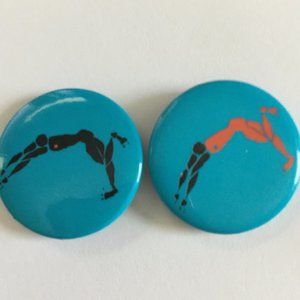 Two Arc of a Diver Pins  Steve Winwood  Vintage  Original 1980